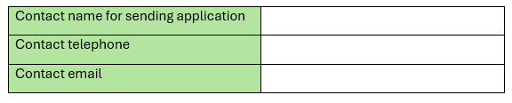 Recruitment application form showing field where information should be entered